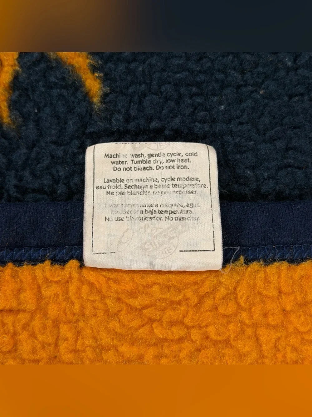Vintage Biederlack Celestial Sun Moon Stars Blanket Reversible Fleece 52x73 Gold